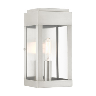 York One Light Outdoor Wall Lantern in Brushed Nickel w/ Brushed Nickel Stainless Steel (107|21231-91)