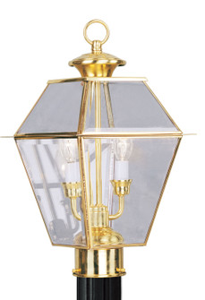 Westover Two Light Outdoor Post Lantern in Polished Brass (107|2284-02)