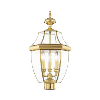 Monterey Three Light Post-Top Lanterm in Polished Brass (107|2354-02)