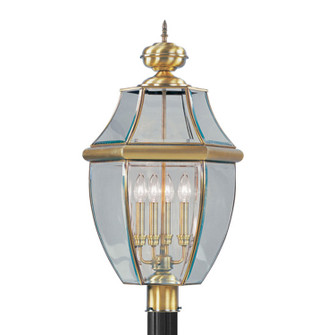 Monterey Four Light Outdoor Post Lantern in Antique Brass (107|2358-01)