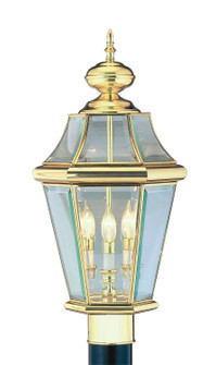 Georgetown Three Light Post-Top Lanterm in Polished Brass (107|2364-02)