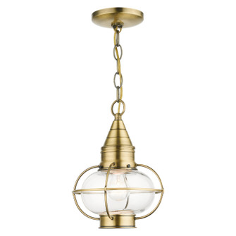 Newburyport One Light Outdoor Pendant in Antique Brass (107|26910-01)