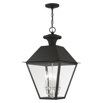 Wentworth Four Light Outdoor Pendant in Black w/ Brushed Nickel Cluster (107|27224-04)