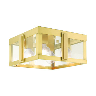 Lexington Four Light Outdoor Flush Mount in Natural Brass (107|27723-08)