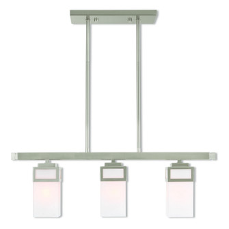 Harding Three Light Linear Chandelier in Brushed Nickel (107|40193-91)