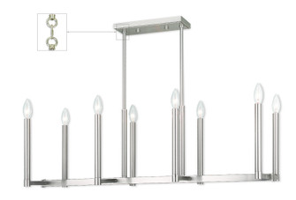 Alpine Eight Light Linear Chandelier in Brushed Nickel (107|40258-91)