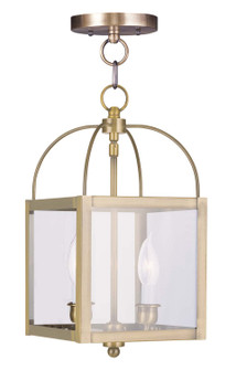 Milford Two Light Mini Pendant/Ceiling Mount in Antique Brass (107|4041-01)