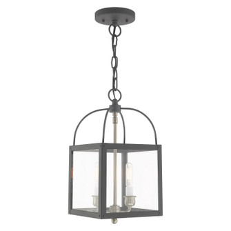 Milford Two Light Mini Pendant/Ceiling Mount in Scandinavian Gray w/ Brushed Nickel Cluster (107|4041-76)