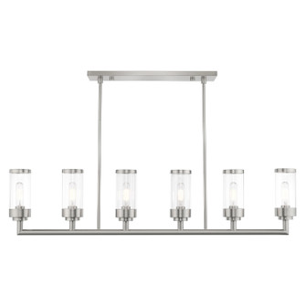 Hillcrest Six Light Linear Chandelier in Brushed Nickel (107|40476-91)