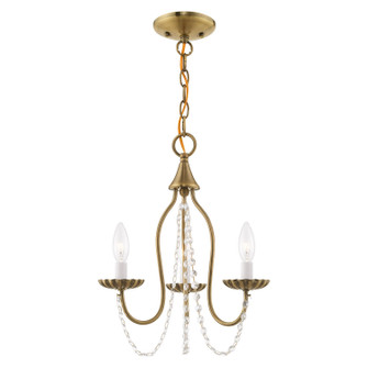 Alessia Three Light Mini Chandelier in Antique Brass (107|40793-01)