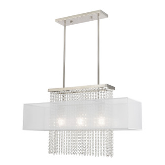 Bella Vista Three Light Linear Chandelier in Brushed Nickel (107|41123-91)