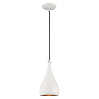 Amador One Light Mini Pendant in Shiny White w/ Polished Chromes (107|41171-69)