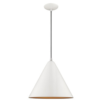 Dulce One Light Mini Pendant in Shiny White w/ Polished Chromes (107|41176-69)