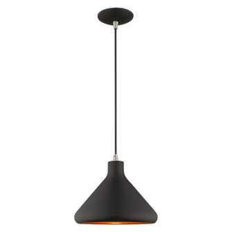 Geneva One Light Mini Pendant in Black w/ Brushed Nickels (107|41178-04)