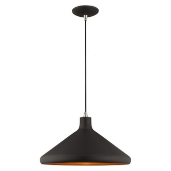 Geneva One Light Mini Pendant in Black w/ Brushed Nickels (107|41179-04)