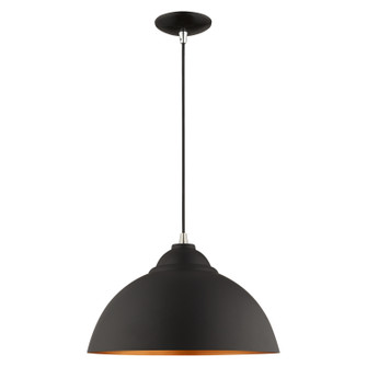 Metal Shade Mini Pendants One Light Mini Pendant in Black w/ Brushed Nickels (107|41180-04)