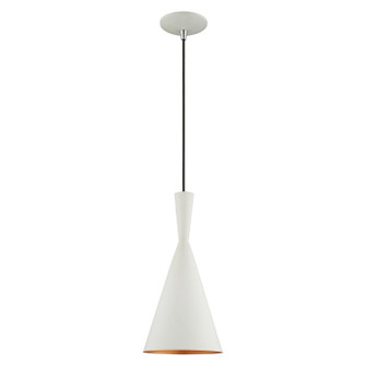 Waldorf One Light Mini Pendant in White w/ Brushed Nickels (107|41185-03)