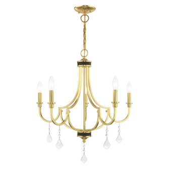 Glendale Five Light Chandelier in Polished Brass w/ Bronzes (107|41275-02)