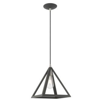Pinnacle One Light Mini Pendant in Scandinavian Gray w/ Brushed Nickels (107|41329-76)