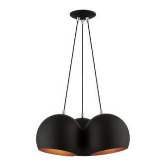 Piedmont Three Light Pendant in Black w/ Brushed Nickels (107|43393-04)