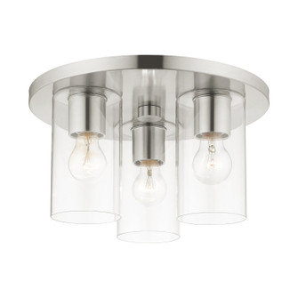 Zurich Three Light Flush Mount in Brushed Nickel (107|45472-91)