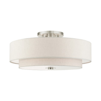 Meridian Six Light Semi Flush Mount in Brushed Nickel (107|45849-91)