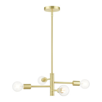 Bannister Four Light Chandelier in Satin Brass (107|45864-12)