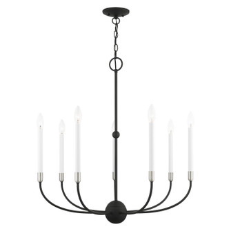Clairmont Seven Light Chandelier in Black w/ Brushed Nickels (107|46067-04)