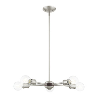 Lansdale Five Light Chandelier in Brushed Nickel w/ Bronzes (107|46135-91)