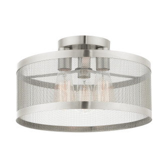 Industro Three Light Semi Flush Mount in Brushed Nickel (107|46218-91)