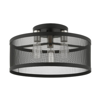 Industro Three Light Semi Flush Mount in Black w/ Brushed Nickels (107|46219-04)