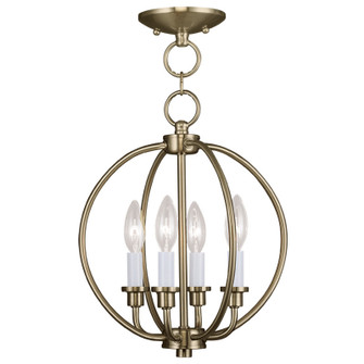 Milania Four Light Mini Chandelier/Ceiling Mount in Antique Brass (107|4664-01)