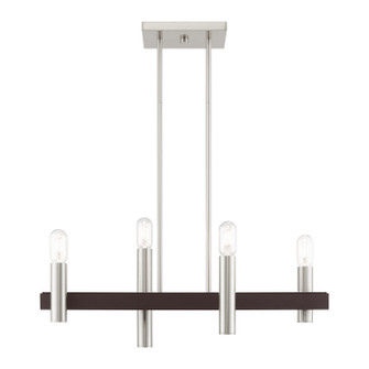 Helsinki Four Light Chandelier in Brushed Nickel w/ Bronzes (107|46864-91)