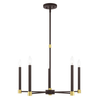 Karlstad Five Light Chandelier in Bronze w/ Satin Brasss (107|46885-07)