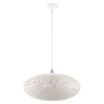 Charlton Three Light Pendant in White w/ Brushed Nickels (107|49186-03)