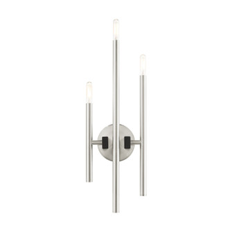 Denmark Three Light Wall Sconce in Brushed Nickel w/ Blacks (107|49343-91)