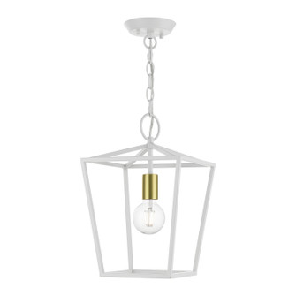 Devone One Light Lantern in White w/ Satin Brass (107|49432-03)