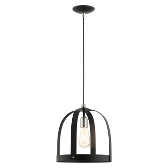 Stoneridge One Light Pendant in Textured Black w/ Brushed Nickels (107|49643-14)