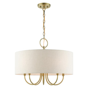 Blossom Five Light Chandelier in Antique Brass (107|49805-01)