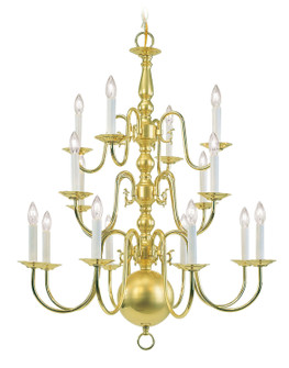 Williamsburgh 16 Light Chandelier in Polished Brass (107|5016-02)