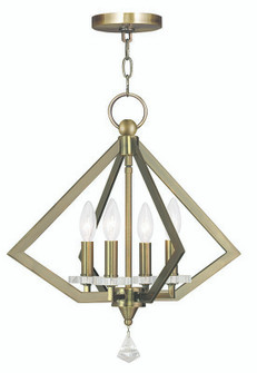 Diamond Four Light Chandelier in Antique Brass (107|50664-01)