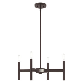 Copenhagen Four Light Mini Chandelier in Bronze w/ Brushed Nickels (107|51174-07)