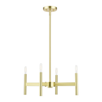 Copenhagen Four Light Chandelier in Satin Brass (107|51174-12)