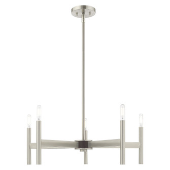 Copenhagen Five Light Chandelier in Brushed Nickel w/ Bronzes (107|51175-91)