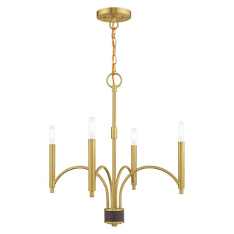 Wisteria Four Light Mini Chandelier in Satin Brass w/ Bronze (107|51334-12)