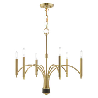 Wisteria Six Light Chandelier in Satin Brass w/ Bronze (107|51336-12)