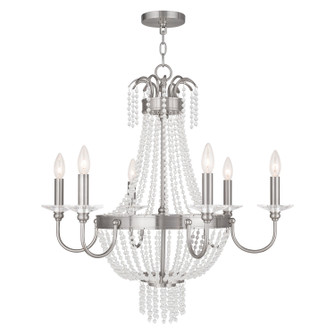 Valentina Six Light Chandelier in Brushed Nickel (107|51846-91)