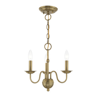 Windsor Three Light Mini Chandelier in Antique Brass (107|52163-01)