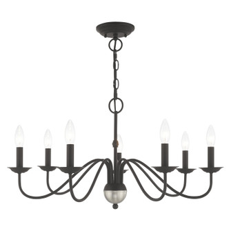 Windsor Seven Light Chandelier in Black w/ Brushed Nickel (107|52167-04)