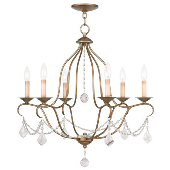 Chesterfield Six Light Chandelier in Hand Applied Antique Gold Leaf (107|6426-48)